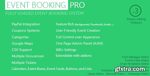 CodeCanyon - Event Booking Pro v3.72 - WP Plugin [paypal or offline] - 5543552