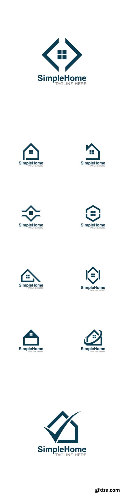 Vector Set - Simple Home Creative Concept Logo Design
