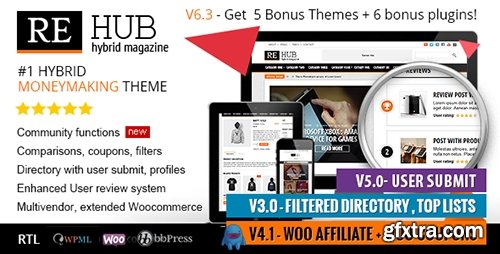 ThemeForest - REHub v6.3.0.1 - Directory, Multi Vendor Shop, Coupon, Affiliate Theme - 7646339