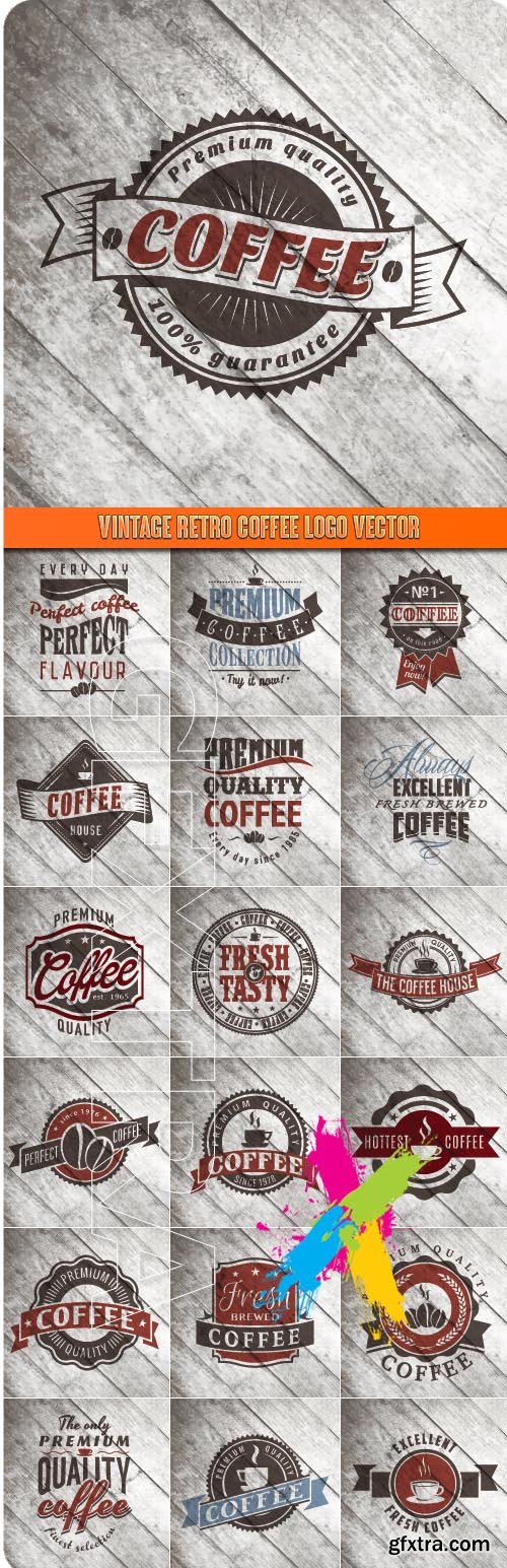 Vintage retro coffee logo vector