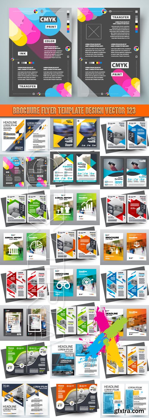 Brochure flyer template design vector 123