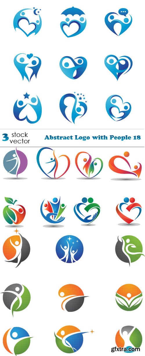 Vectors - Abstract Logo with People 18