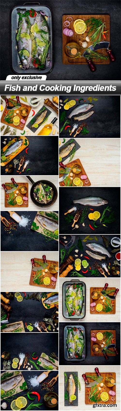 Fish and Cooking Ingredients - 15 UHQ JPEG