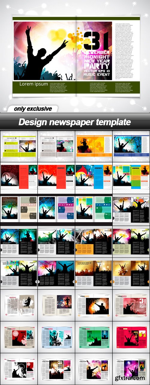 Design newspaper template - 33 EPS