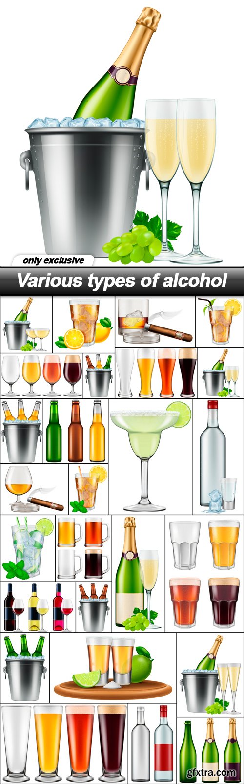 Various types of alcohol - 26 EPS