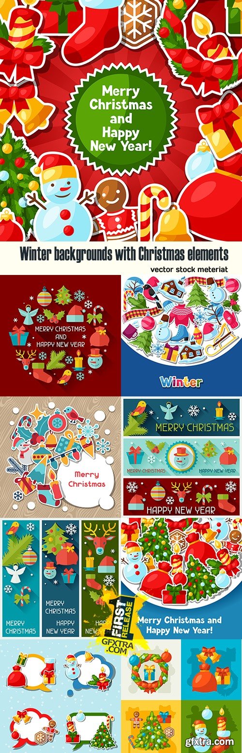 Winter backgrounds with Christmas elements