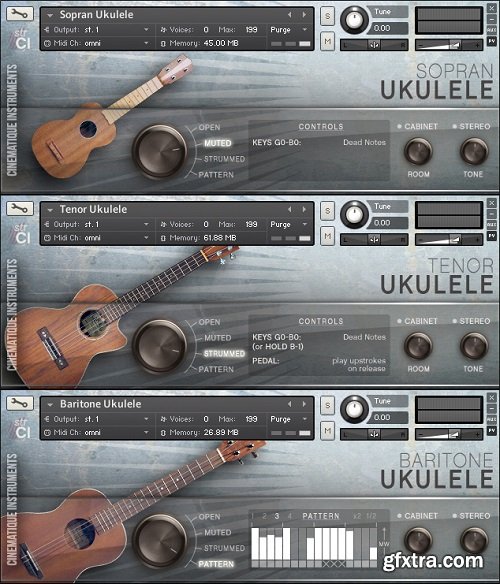 Cinematique Instruments Ukulele Trio KONTAKT-0TH3Rside