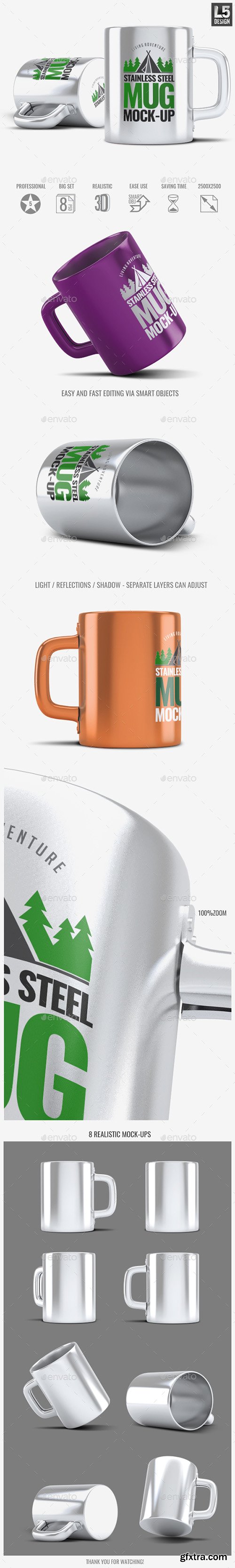 Graphicriver Stainless Steel Mug Mock-Up 17089936