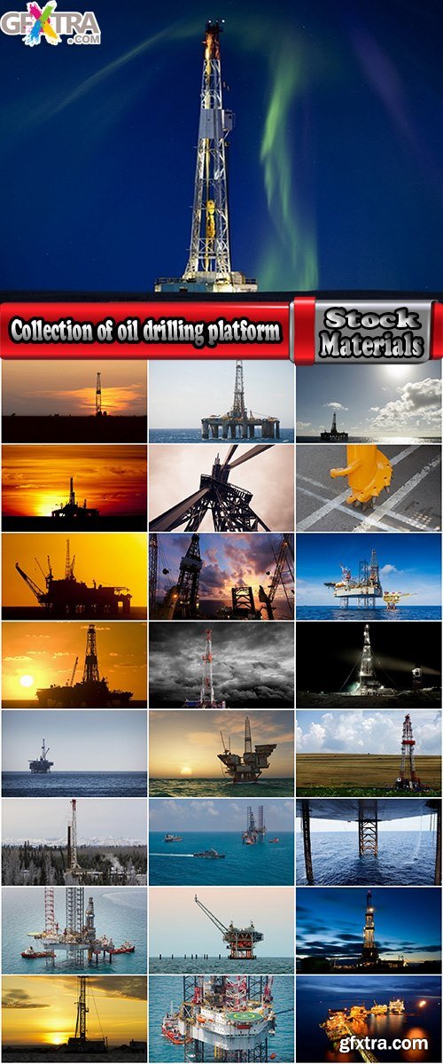 Collection of oil drilling platform extraction of mineral resources gas oil 25 HQ Jpeg