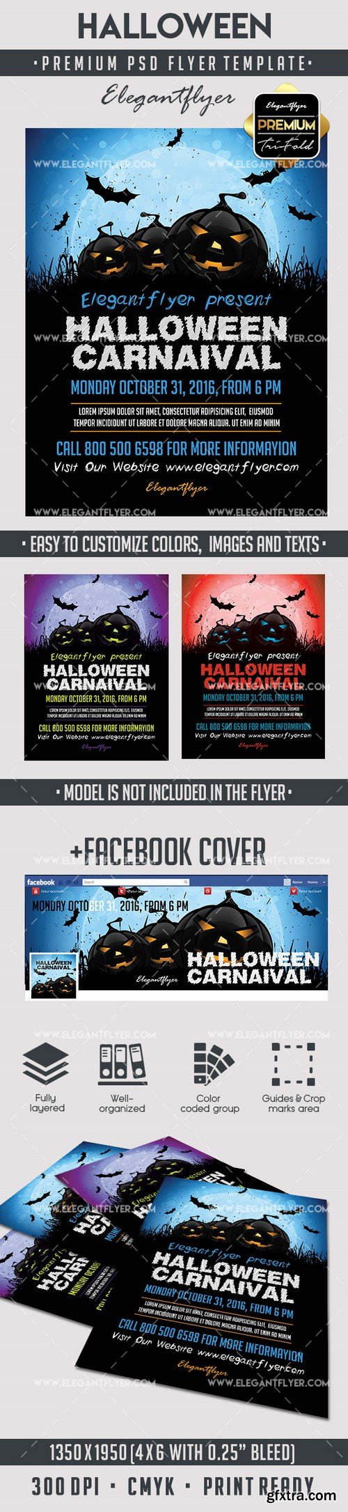 Halloween – Premium Flyer PSD Template + Facebook Cover