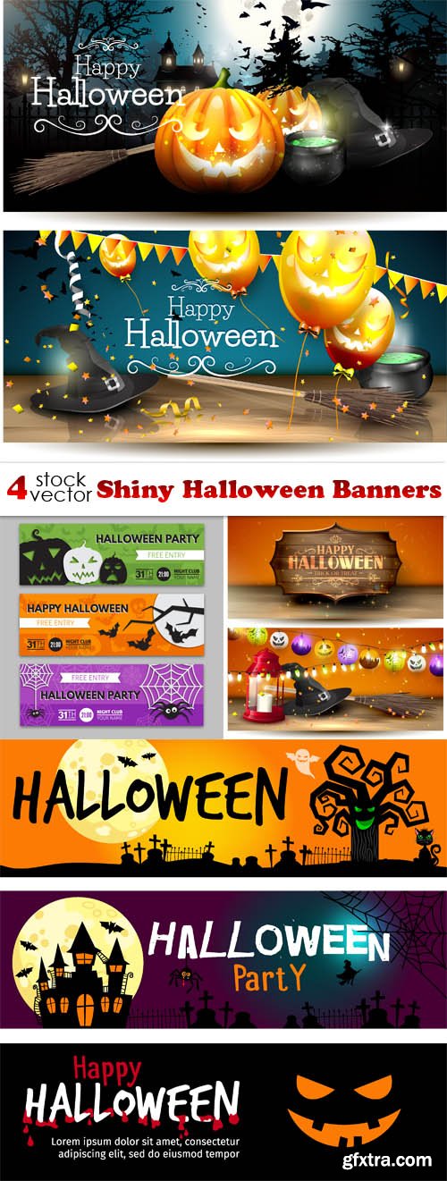 Vectors - Shiny Halloween Banners