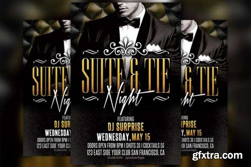CM - Suite and Tie Party Flyer Template 249801