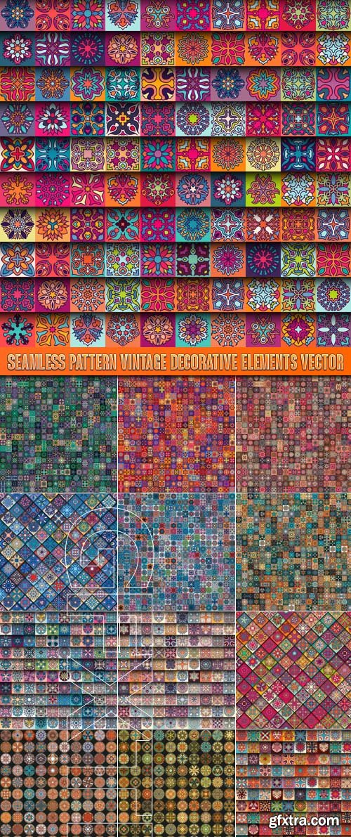Seamless pattern vintage decorative element vector
