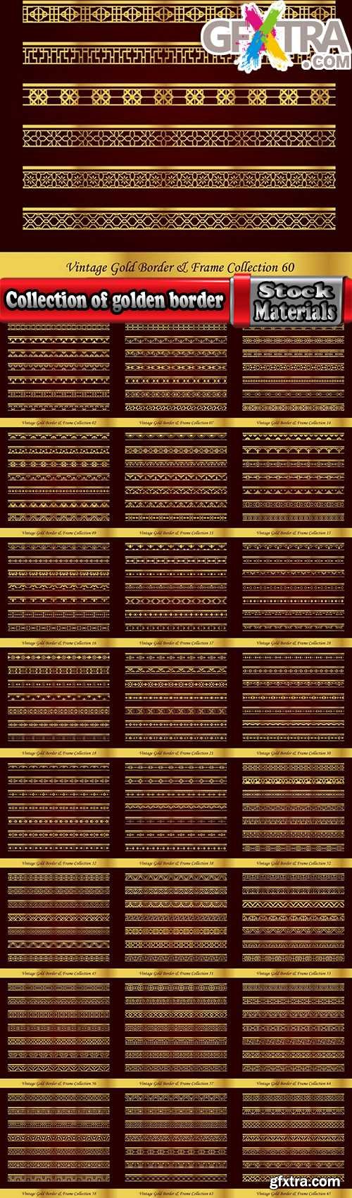 Collection of golden border frame framing vice calligraphic elements 25 EPS