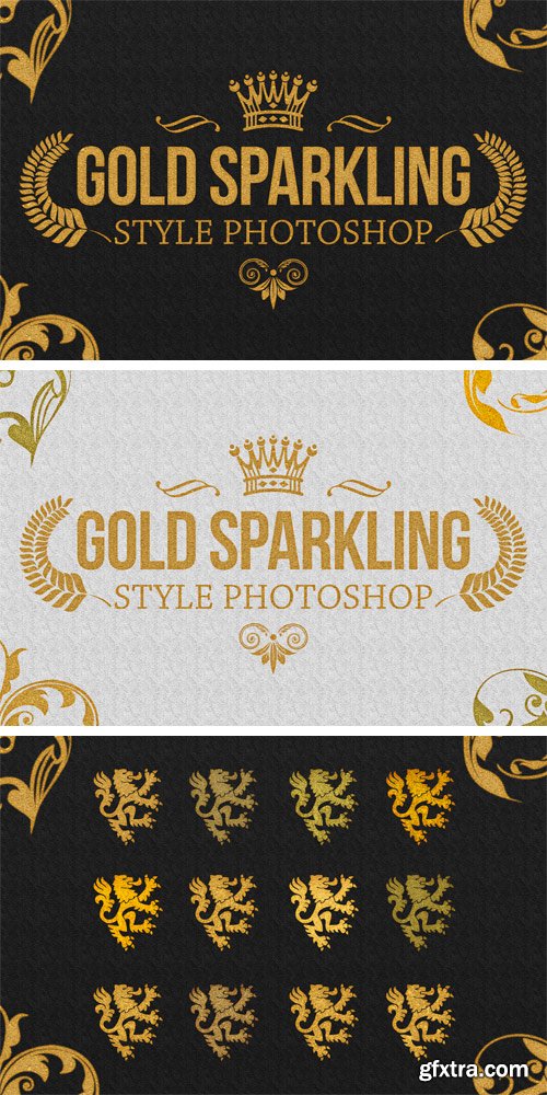 CM 928860 - 36 Gold Sparkling Style Photoshop