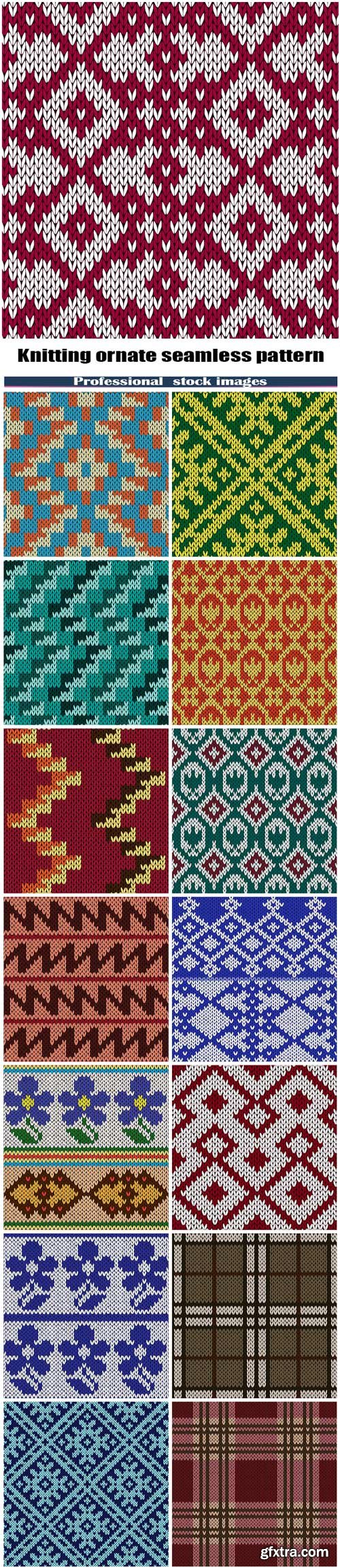 Knitting ornate seamless pattern