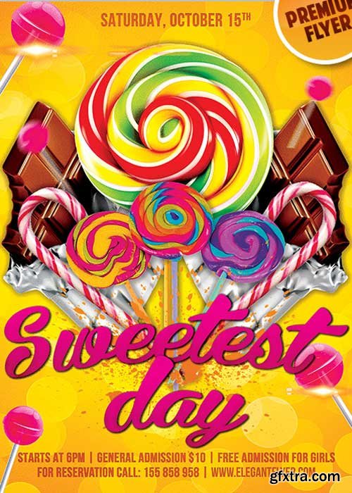 Sweetest Day V7 Flyer PSD Template + Facebook Cover