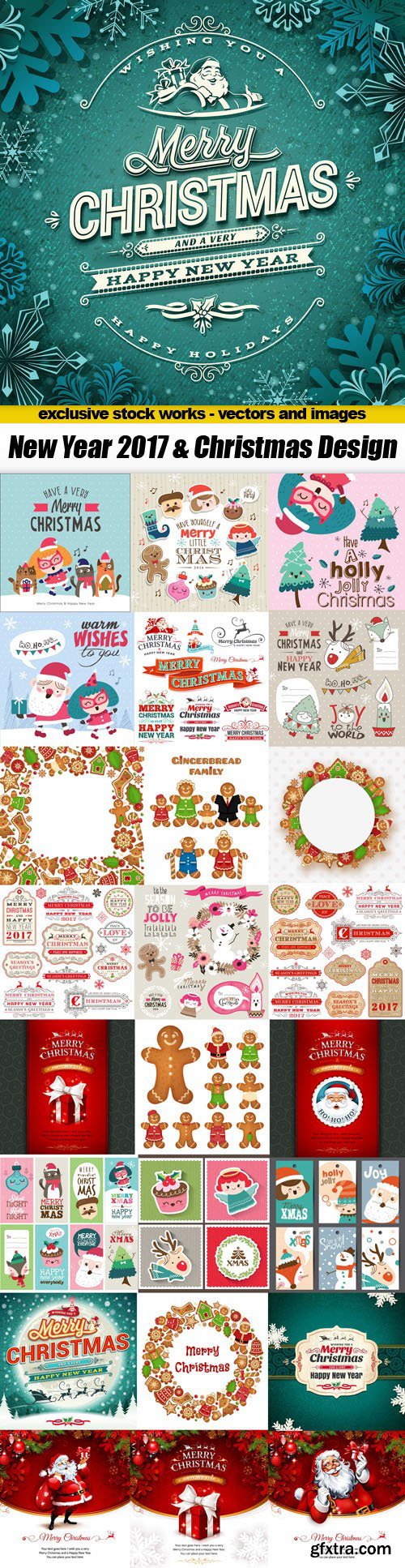 New Year 2017 & Christmas Design - 25xEPS