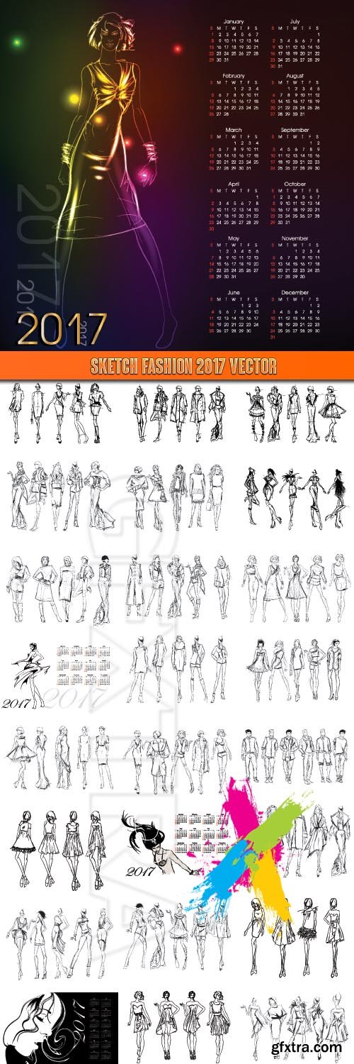 Sketch fashion 2017 vector