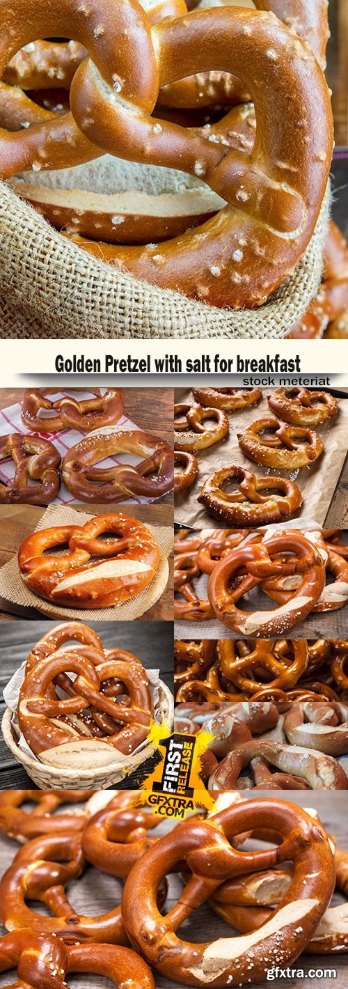 Golden Pretzel with salt for breakfast