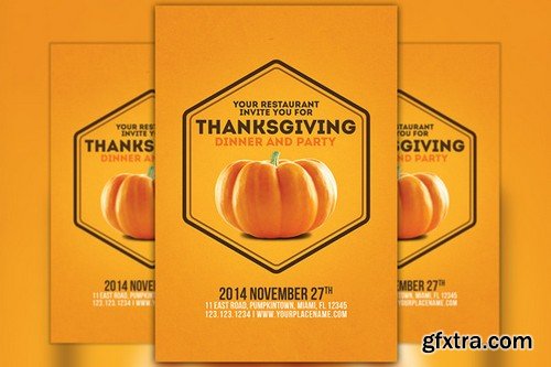 CM - Minimal Thanksgiving Flyer Template 105952