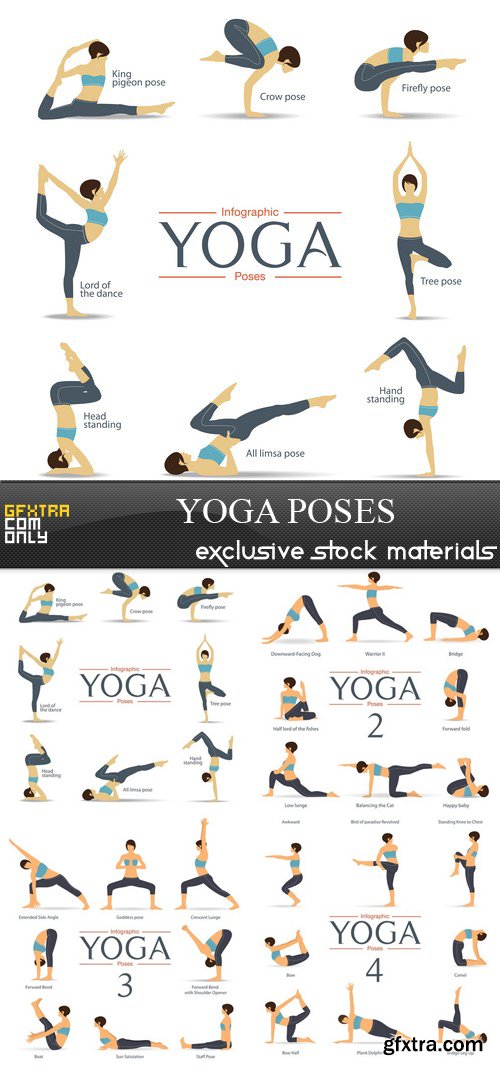Infographic Yoga Poses - 4xEPS