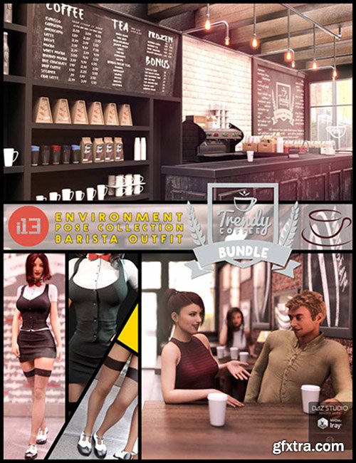 i13 Trendy Coffee Shop Bundle 34763 DAZ3D