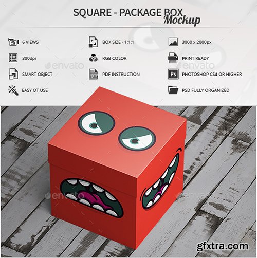 Graphicriver Square - Package Box Mockup 16435967