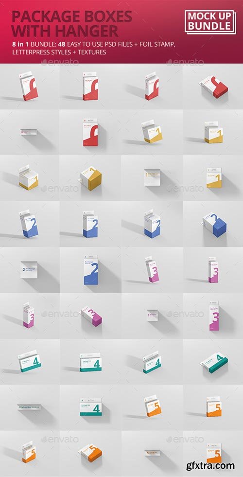 GraphicRiver - Box Mockup Bundle - with Hanger - 18144622
