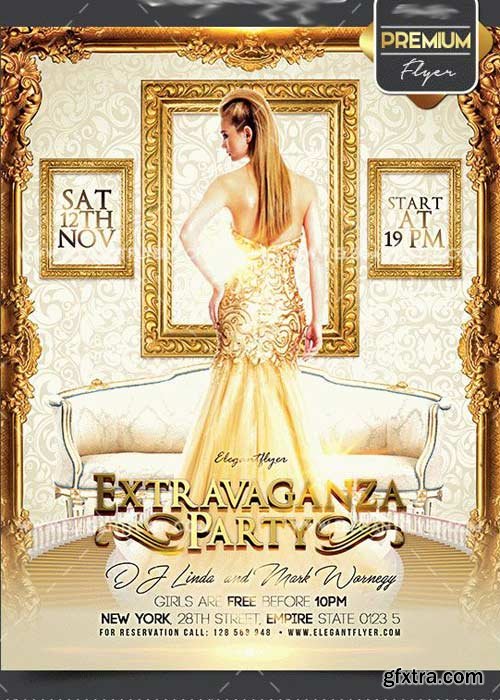 Extravaganza Party V1 Flyer PSD Template + Facebook Cover