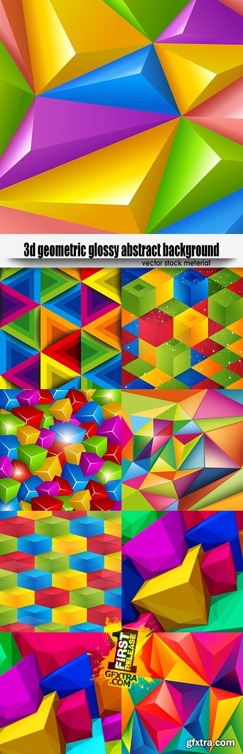 3d geometric glossy abstract background