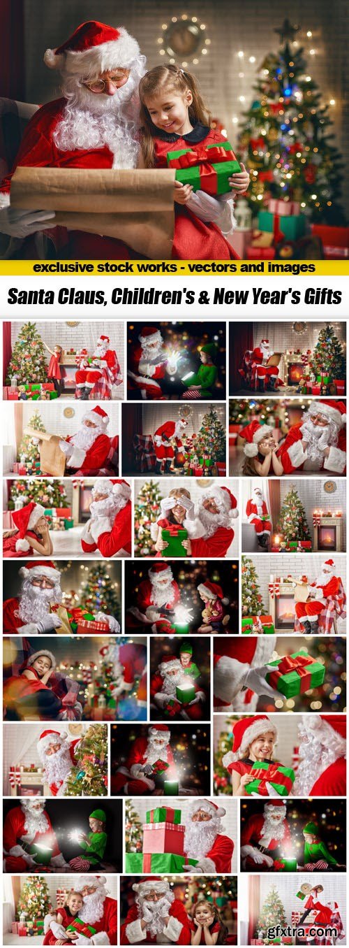 Santa Claus, Children\'s & New Year\'s Gifts - 25xUHQ JPEG