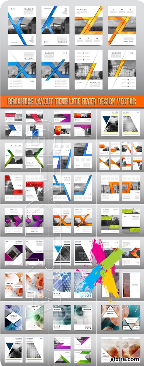 Brochure layout template flyer design vector