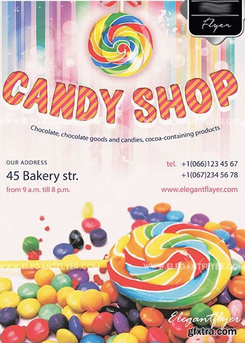 Candy Shop V4 Flyer PSD Template + Facebook Cover