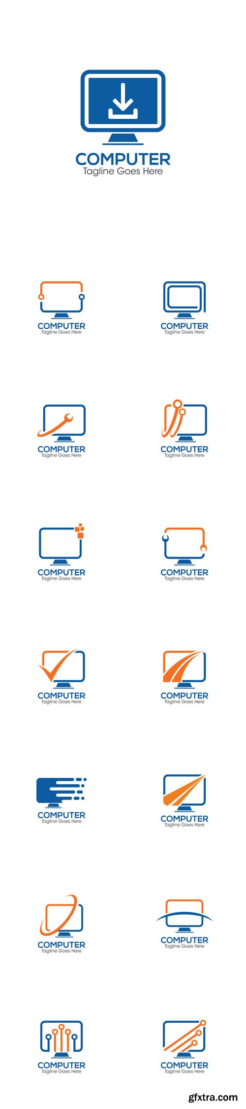 Vector Set - Computer Creative Concept Logo Design Templates