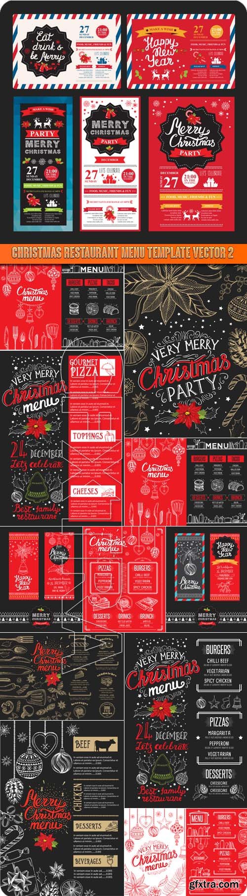 Christmas restaurant menu template vector 2