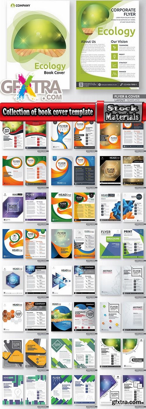 Collection of book cover template log example flyer banner vector image 4-25 EPS