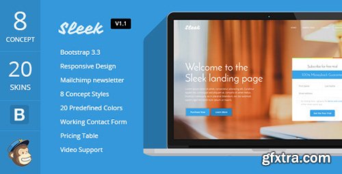 ThemeForest - Sleek with Mobirise v1.2 - Responsive Bootstrap Landing Page Builder - 10401550