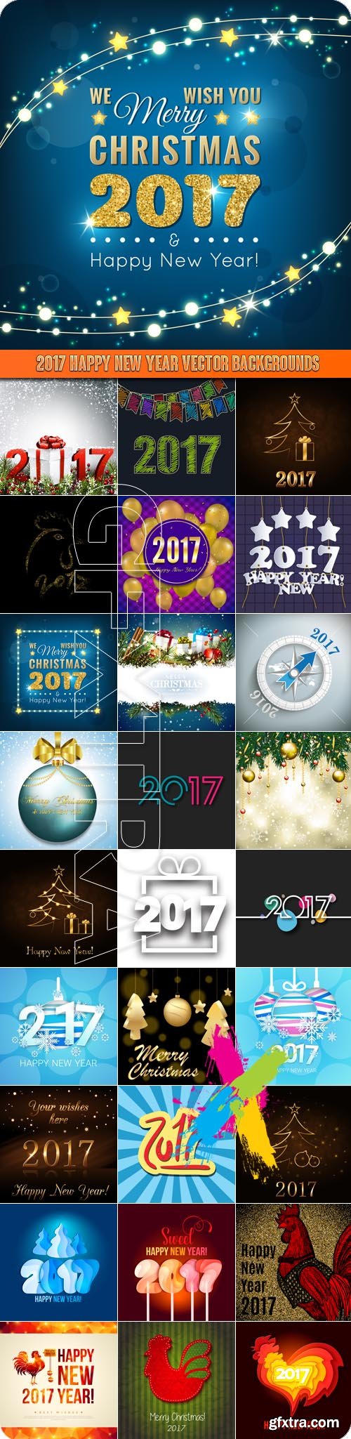 2017 Happy New Year vector backgrounds