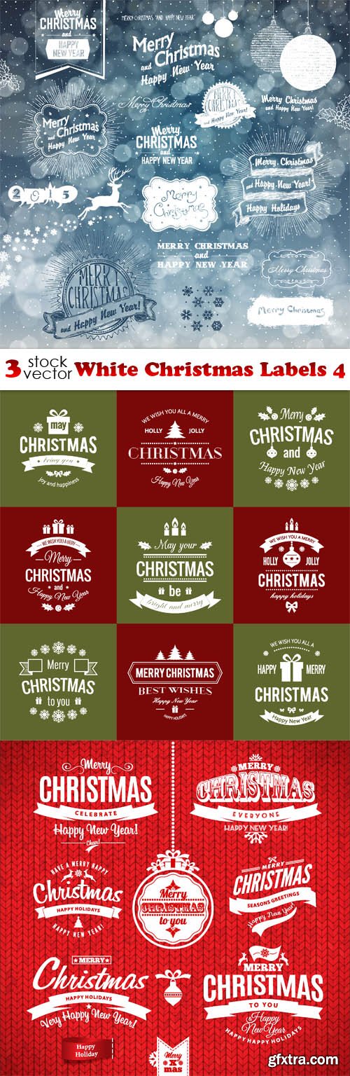 Vectors - White Christmas Labels 4