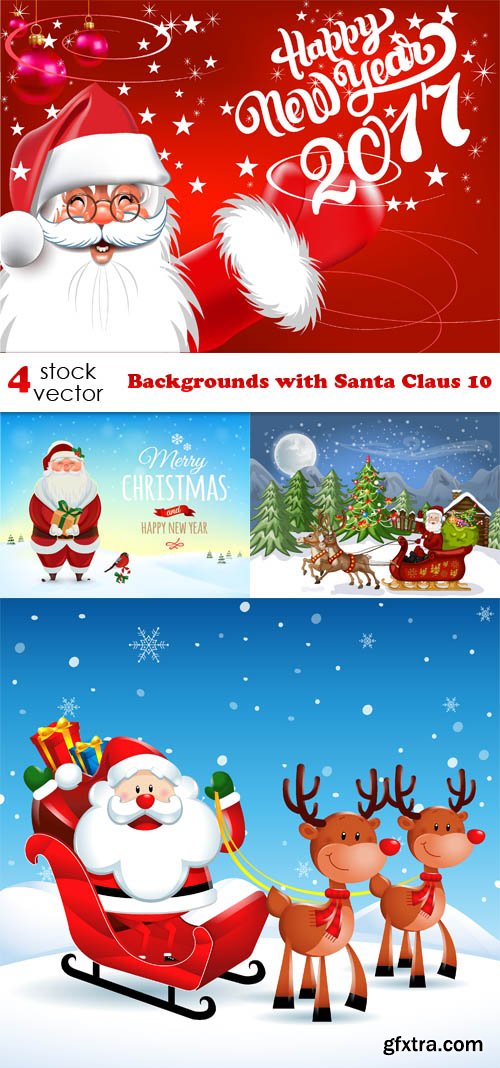 Vectors - Backgrounds with Santa Claus 10