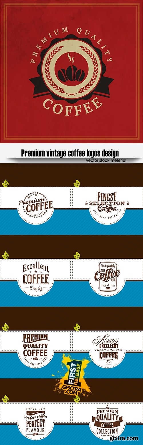 Premium vintage coffee logos design