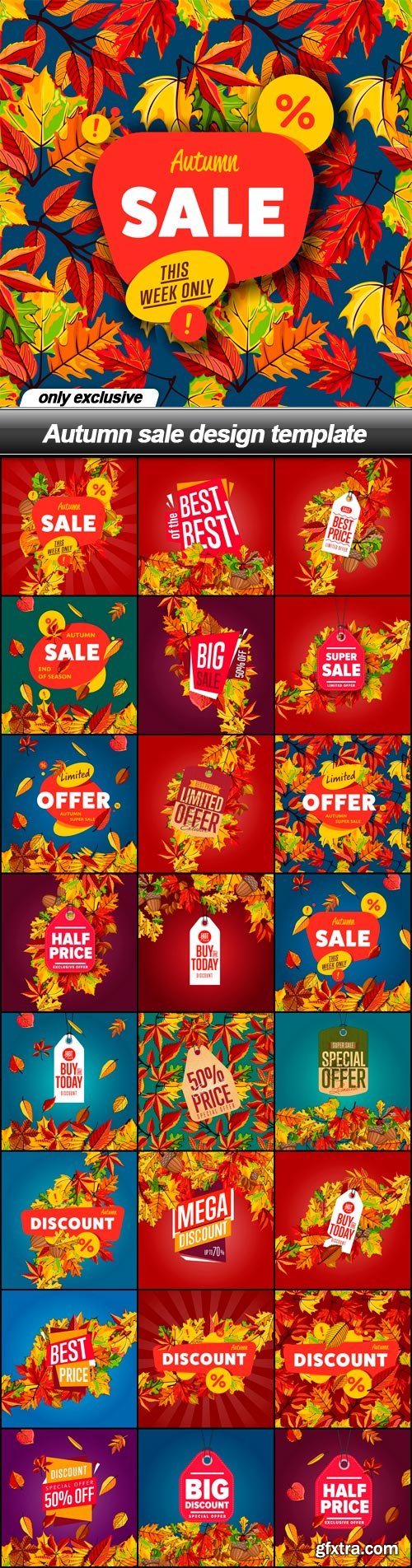 Autumn sale design template - 25 EPS