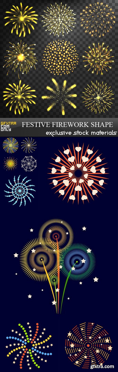 Festive Firework Shape 7xEPS