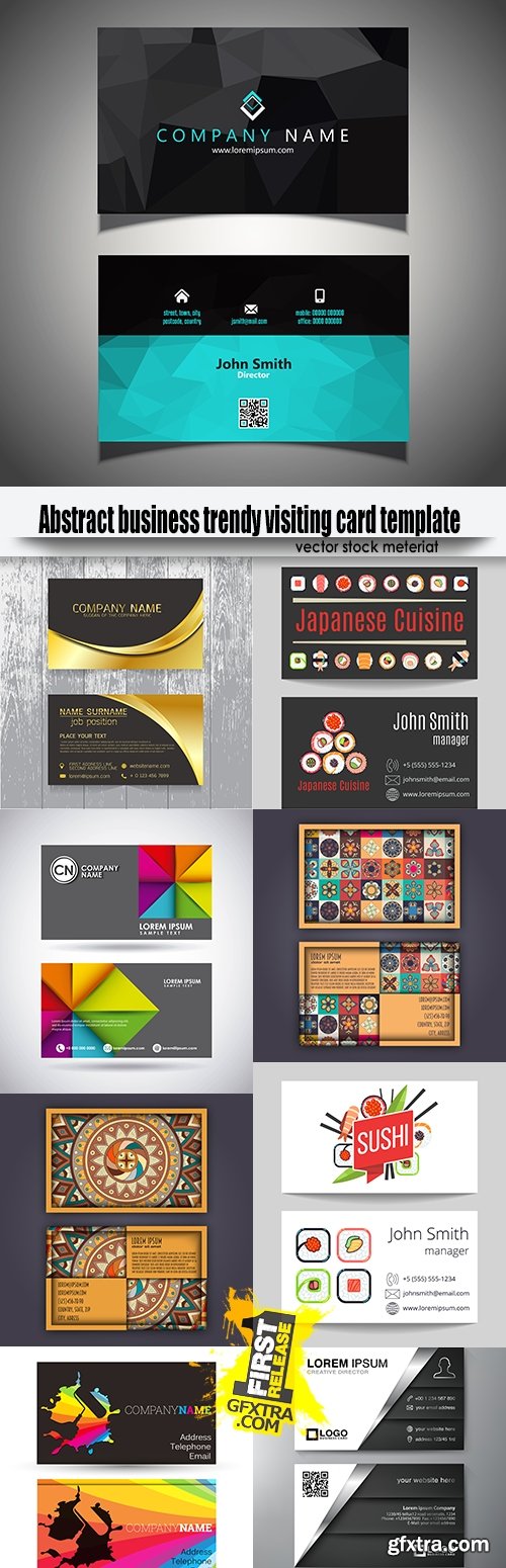 Abstract business trendy visiting card template