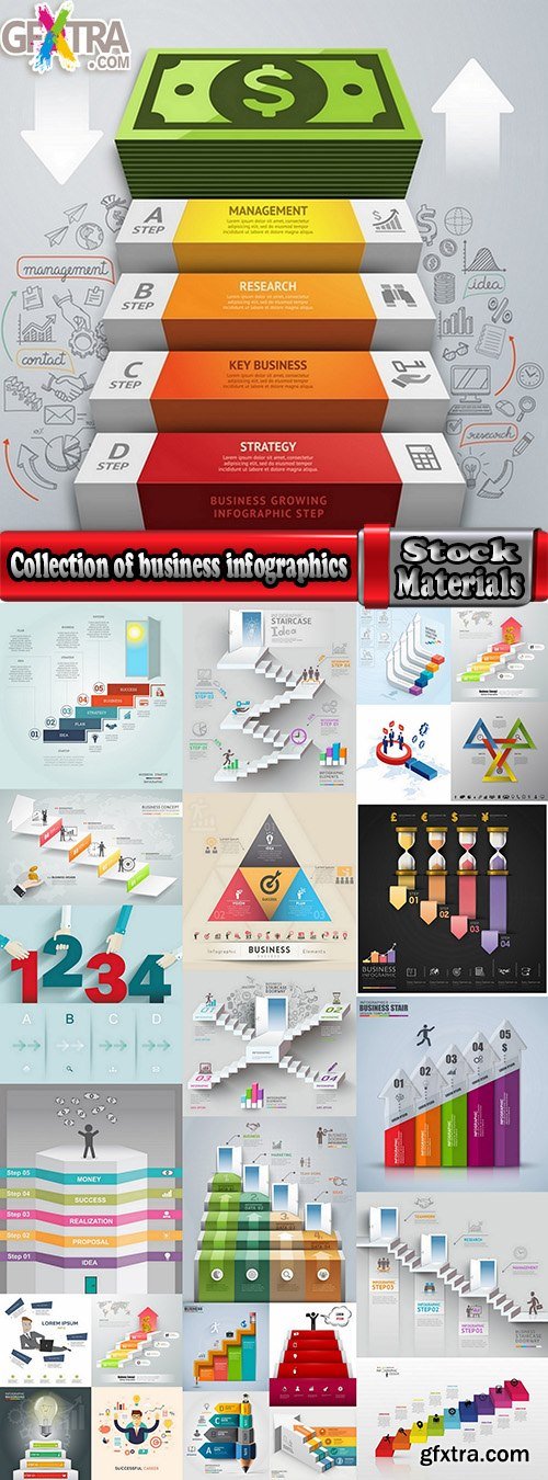 Collection of business infographics template is an example of a web site is a step by step calculation 3-25 EPS
