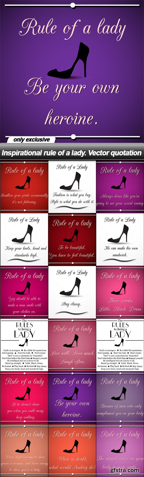 Inspirational rule of a lady. Vector quotation - 18 EPS