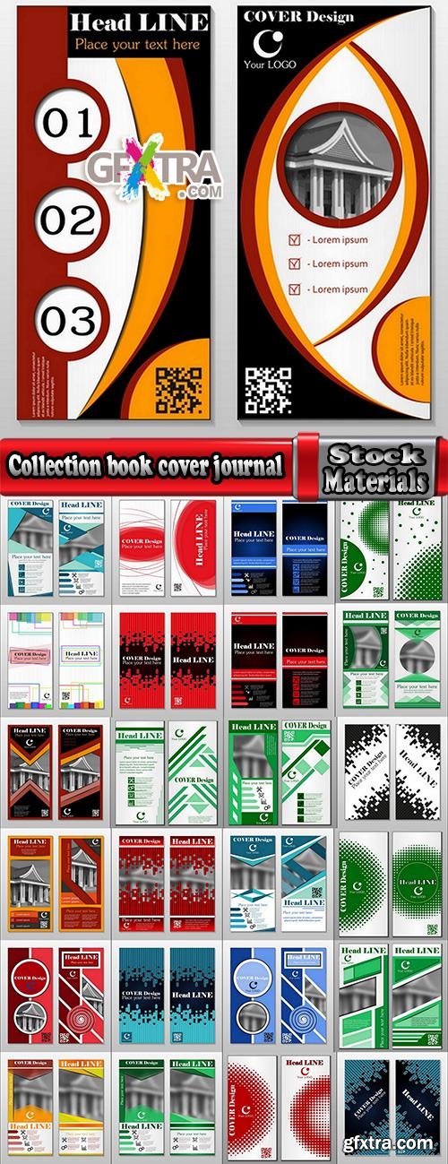 Collection book cover journal notebook flyer card business card banner vector image 5-25 EPS