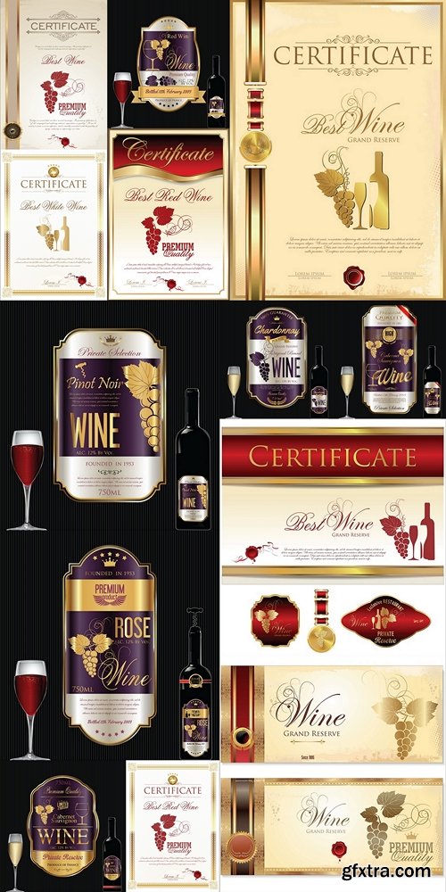 Luxury golden wine label