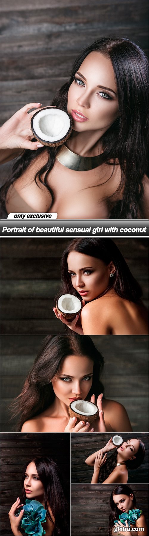 Portrait of beautiful sensual girl with coconut - 6 UHQ JPEG
